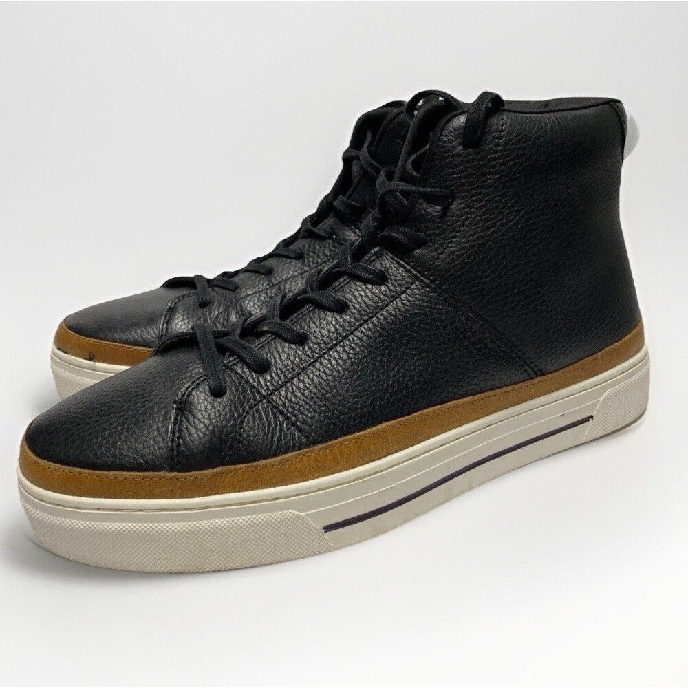 NWOB Crown Vintage DEVASSY Black Leather Lace Up Sneakers shoes Boots Mens 10M